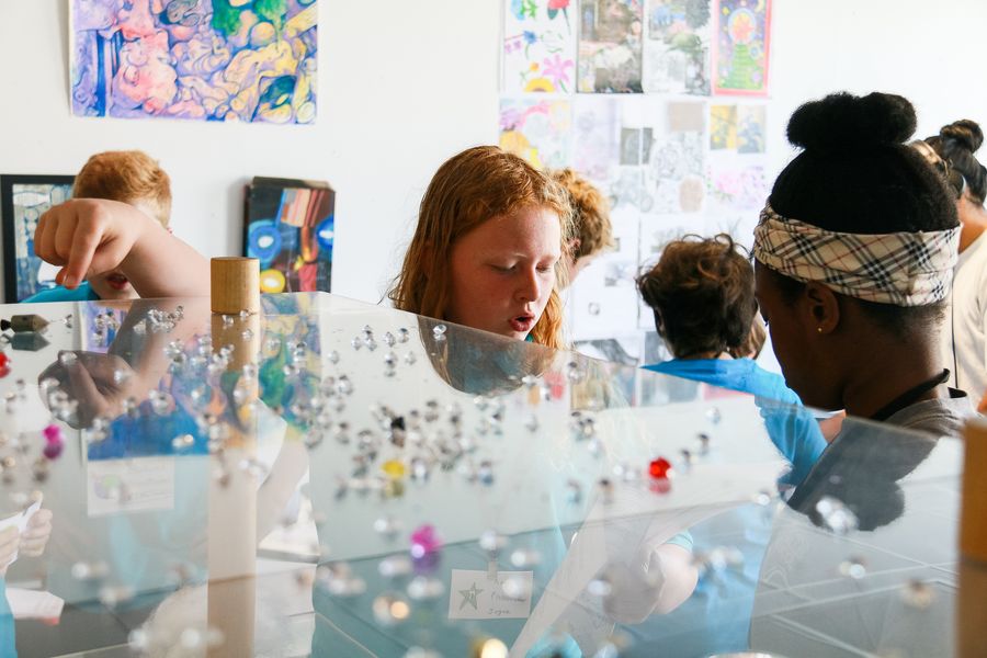 A pupil at work on the board